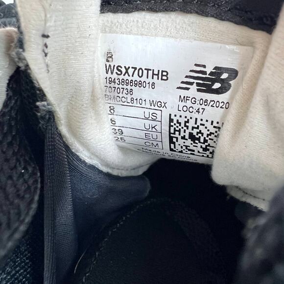 New Balance X-70 Sneakers Women's 8 Black White Lace Up Low Top Running Shoes - Picture 10 of 10